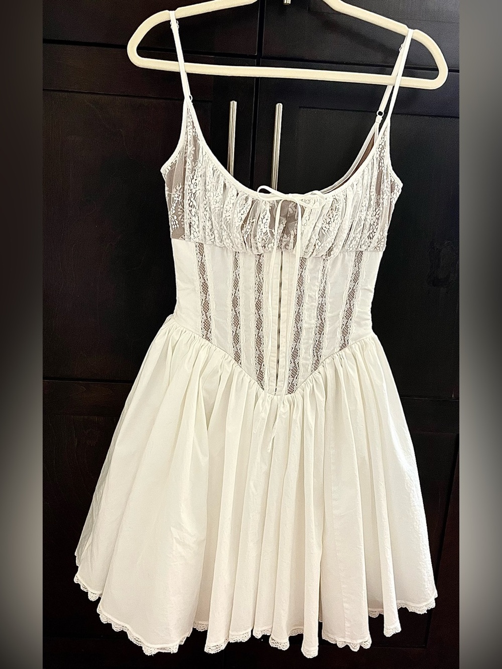 House of CB Rosaria White Cotton Corset Mini Dress